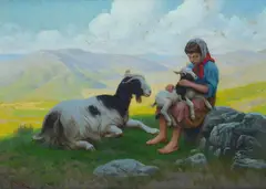 Alberto Zardo, The newborn, Sign at the bottom to the left.