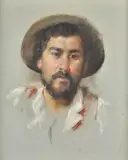 Vincenzo De Stefano, Portrait of man, Signature lower right.