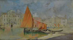Vincenzo Montefusco, Quintavalle, Venice, 1905, Signature lower right. On the reverse
