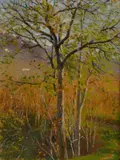 Raffaello Sorbi, Trees, Signature lower right.
