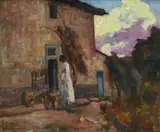 Girl on the farm by Ludovico Tommasi, Signature lower right. On the reverse: inscription in blue pencil "Frosecchi /, offered Feb 2022