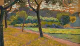 Eugenio Caprini, Garden, Signature lower right.