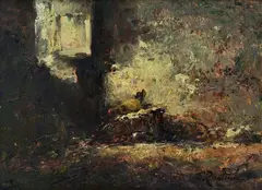The chicken coop by Ferruccio Rontini, Signature lower right. On the reverse: signature; stamp of the author., offered Feb 2022