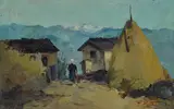 Ferruccio Rontini, Landscape with peasant woman