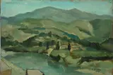 Francesco Busato, The Arno in Cascina, 1947, Signature and date lower right. On the reverse: signature