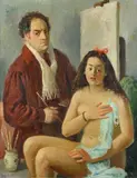 Mario Bucci, The painter and the model