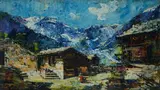 Mario Pobbiati, Paesaggio montano con baite