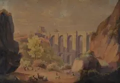 Frans Vervloet, Paesaggio con acquedotto e pastori
