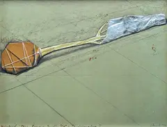 Wrapped Tree, Project by Christo, 1979, lithograph with collage of transparent polyethylene, fabric, twine, thread and staples, offered Dec 2021
