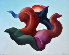 Leone Minassian, Form with fruit, 1972, Signature and date lower right.