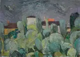 Nando Coletti, Landscape, On the reverse: declaration of authenticity by the author with signature; stamp Borgo Art Gallery