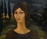 Baccio Maria Bacci, Figura femminile con paesaggio sullo sfondo