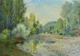 Alfonso Corradi, Landscape, Sign at the bottom to the left.