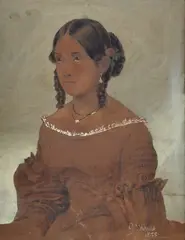 Portrait of a lady by Gerolamo Induno, 1853, Signature and date lower right., offered Dec 2021