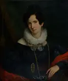 Giuseppe Bonolis, Portrait of Raffaella Trojse in de Crescenzi, Signature lower right.