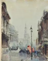 Paolo Sala, Glimpse of London, Sign at the bottom to the left.