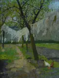 Achille Tominetti, Hanging Cloths, Sign at the bottom to the left.