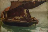 Achille Formis, Boat, Signature lower right.