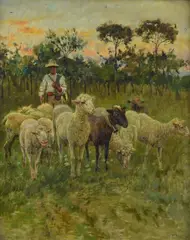 Return to the fold by Adolfo Carlo Barone, 1892, Signature lower right, offered Dec 2021
