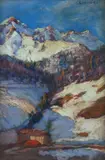Cesare Maggi, Mountain landscape, Signature top right.