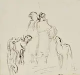 Giovanni Segantini, Study for shepherdesses with flock