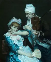 Courtship by Federico Andreotti, On the reverse: Galleria Pesaro label, offered Dec 2021
