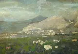 Achille Carrillo, Veduta di paese con Vesuvio