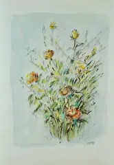 Rose by Domenico Purificato, 1970, Signature and date lower right., offered Nov 2021