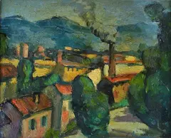 Paesaggio con fabbrica by Carlo Severa, offered Oct 2021