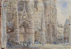 John Fulleylove, La Cattedrale di Rouen, 1873, Siglato e datato in basso a destra.
