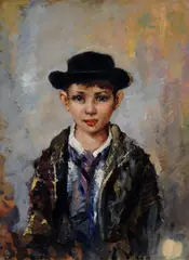 Attilio Toro, Ritratto di bambino con cappello, cm.