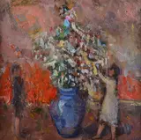 Giovanni Bartolena, Figure con vaso di fiori
