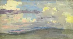 Paesaggio by Alphons Hollaender, Sul verso: firma e personaggi, offered Sep 2021