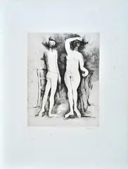 Meeting by Marino Marini, Signature lower right; edition lower left. Graphis Arte Edition, offered Sep 2021