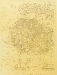 And here is a great dragon by Giorgio de Chirico, 1940, Signature lower right; title in the lower center. Authentication by Claudio Bruni Sakraischik on photo, offered Sep 2021