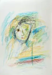 Face by Ernesto Treccani, 2001, Signature and date lower right., offered Sep 2021