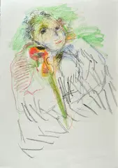 Figure by Ernesto Treccani, autentica dell'autore on foto con firma and timbro., offered Sep 2021