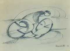 Enzo Benedetto, Cyclist, 1926, Signature and date lower right.