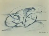 Enzo Benedetto, Cyclist, 1926, Signature and date lower right.