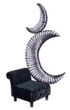 Carla Tolomeo, Lune-lune fauteuil (two moons), 2004, On the reverse: metal plate with engraved signature "tolomeo". Bibliography: