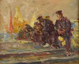 Eugenio Bonivento, Sailors, Signature lower right.
