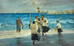 Gaeta - The blessing of the sea by Saturno Bartolomei, 1931, Signature lower right. On the reverse: signature, offered Sep 2021