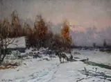 Ivan Karpov, Snowfall, Sign at the bottom to the left.