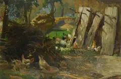 Chicken coop by Cesare Ciani, Signature lower right., offered Sep 2021