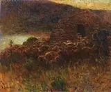 Plinio Nomellini, Shepherd with flock and sheep