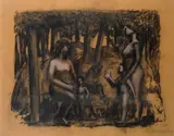 Albert Hermann, Without title, 1997, Signature and date lower right. On the reverse: Studio d'Arte Cannaviello label