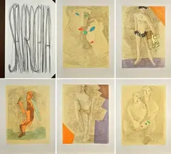 Improvvisazioni su Leonardo by Sandro Chia, Cartella contenente cinque acquaforti - acquatinte mm., offered Jul 2021