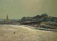 Paesaggio a Monfalcone by Paride Castellan, Sigla in basso a destra. Sul verso: firma, offered Jul 2021
