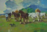 Cavalli e buoi by Carlo Domenici, offered Jul 2021