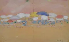 Beach by Moses Levy, Signature lower right., offered May 2021
